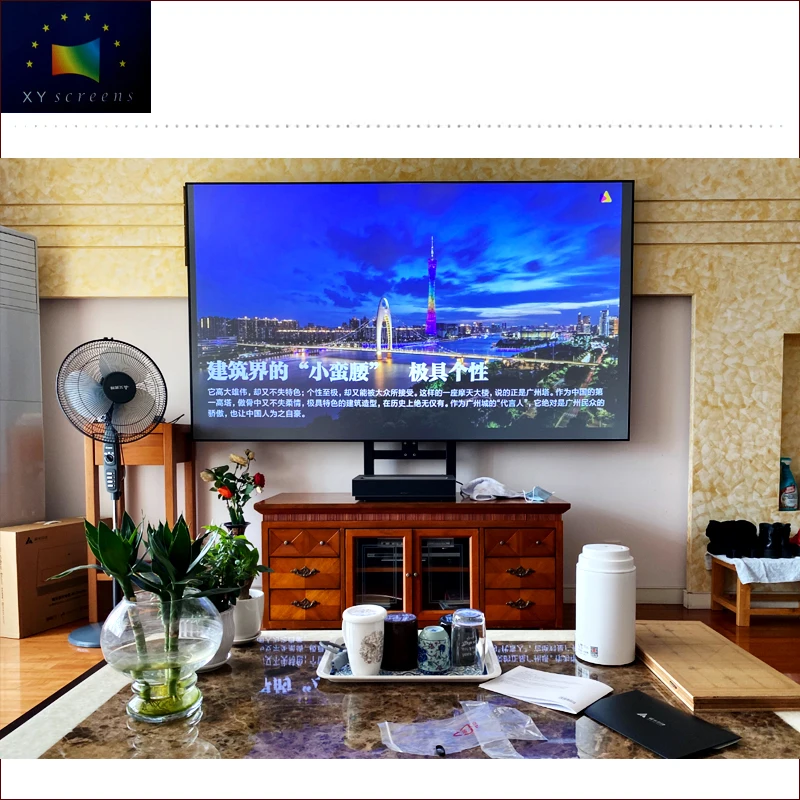 

100inch XYscreen 4K ambient light rejecting clr screen for living room