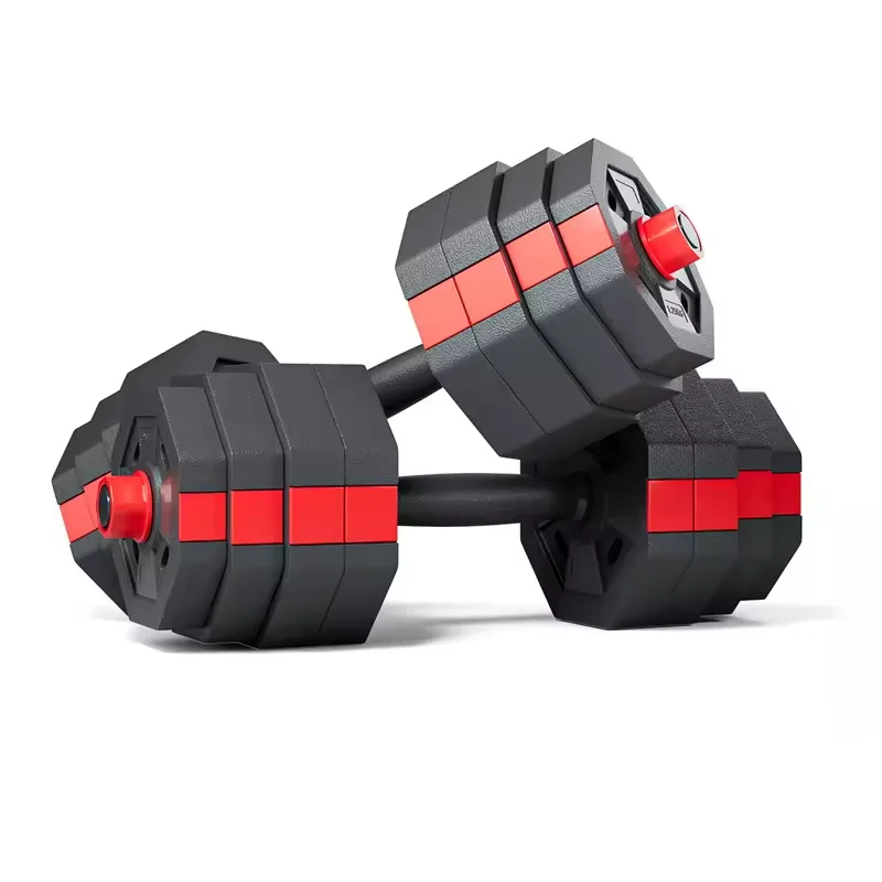 Snbo Rubber Coated Pair of Weights Detachable 10kg Barbell Dumbbell Set Factory Hot Sale Weightlifting Multi Gym Equipment