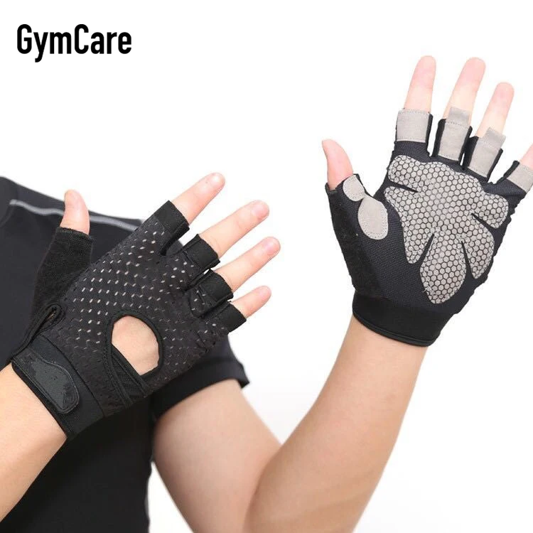 

fitness gloves custom logo Outdoor sport bike racing motorcycle hand half bicycle gloves, Black grey pink