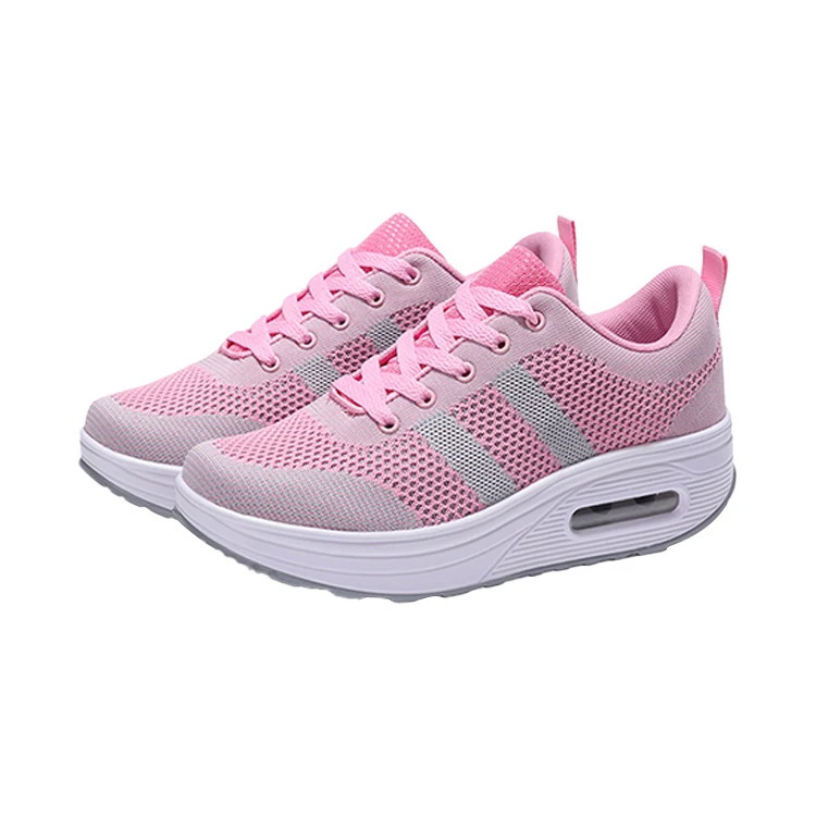 

Factory Wholesale Fly Knit Ladies Pink Slow Walk Wind Women's Casual Shoes, Pink,purple