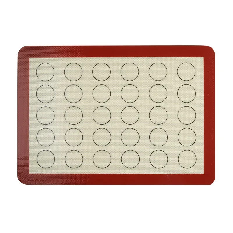 

2021 LFGB Approved Silicone Pastry Mat Bakeware Liner Cooking Tool Non-Stick Reusable Macaron Baking And Cooking Mat, Red or customized