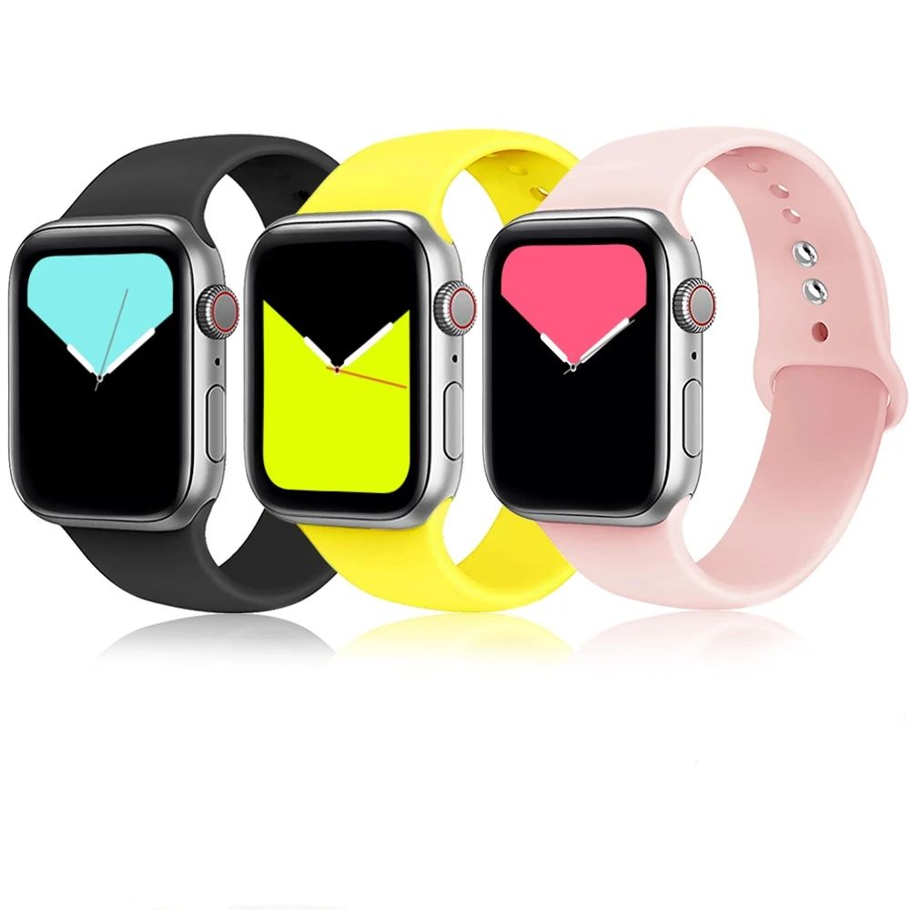 

Colorful Soft Silicone Sports Band for Apple Watch Series 6 SE 5 4 3 Men&Womens watch band 38MM 40MM 42MM 44MM, Customized
