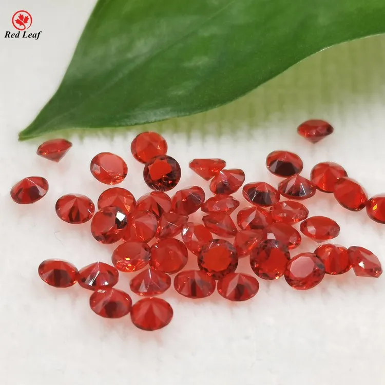 

Redleaf Jewelry Red Round Diamond Cut Synthetic Crystal Loose Synthetic (lab Created) glass gems