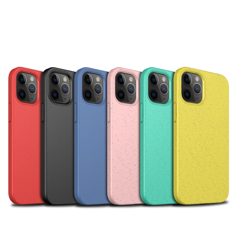 

2021 Biodegradable Wheat Straw TPU Hybrid Soft Feeling Phone Case Back Cover for iPhone 12/12 Pro/12 Pro Max/12 Mini, Multi colors