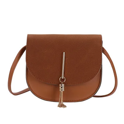 

Classic Retro Style Ladiese Matte PU Cross Hand Bags Women Crossbody Small Saddle Bags with Tassel