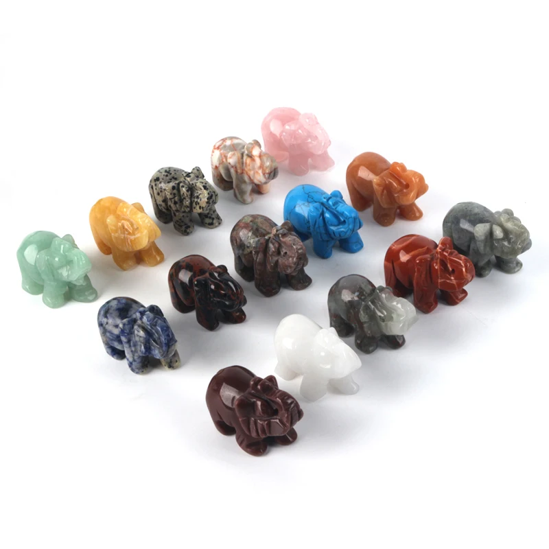 

Popular Natural Crystal Craft Carving Animal Crystal Elephant For Gifts