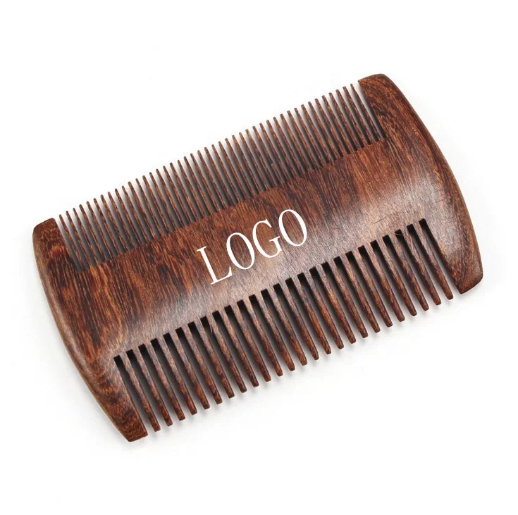 

Customized Logo highest quality mini wooden double sided sandalwood beard wooden hair comb, Natural color
