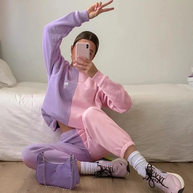 

2021 Sudadera Bts Girls Two Piece Set Sweatshirt Long Sleeve Bape for Women