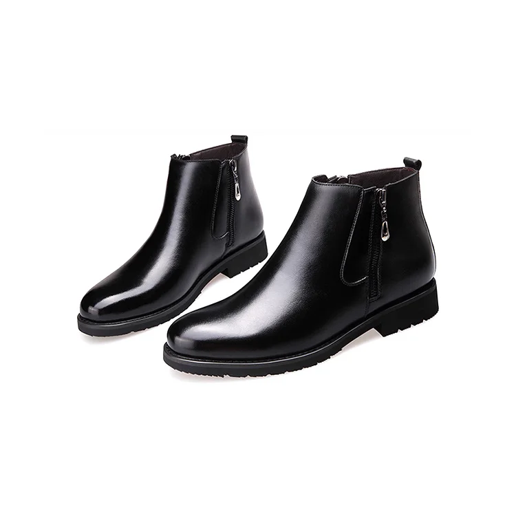 

Zipper Style Name Brand Casual Shoes Men Boots with Cold Proof, Black brown