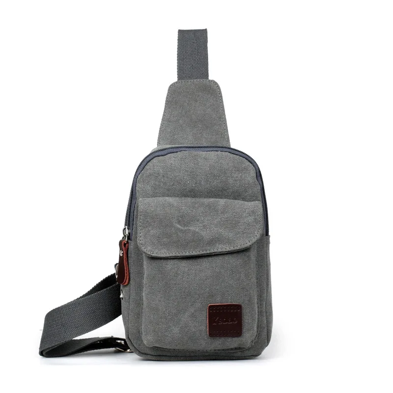 

men small canvas vintage sling bumbag chest waist bag crossbody bags, Many colors