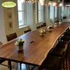 customized iron wood industrial style walnut wood dining table /wide plank usa walnut wood table