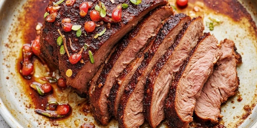 Checking Brisket Temperature with Thermometer