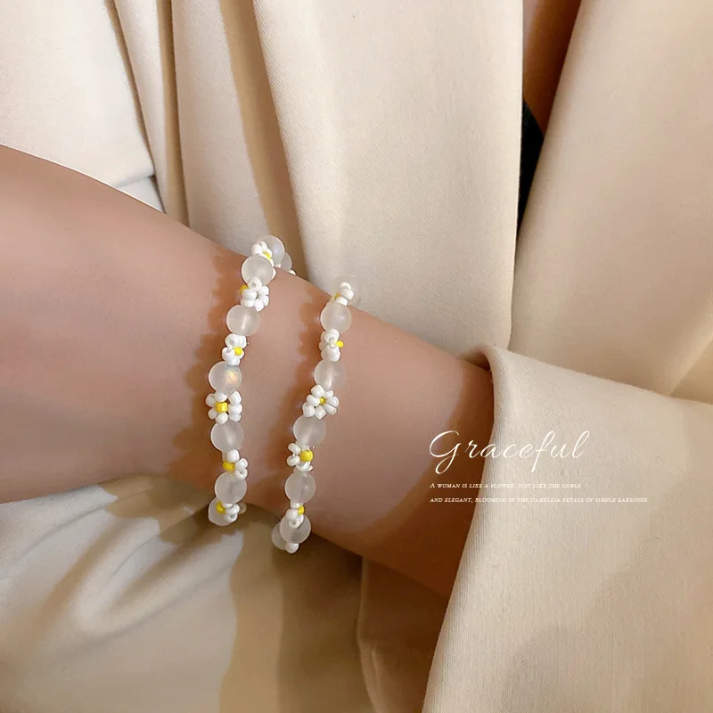 

resin flower beads bracelets 2020 women
