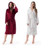 

Soft Flannel Coral Fleece Lovers Dress Men Women's Warm Super Long Bath Robe Mens Kimono Bathrobe Dressing Gown Hooded Robes