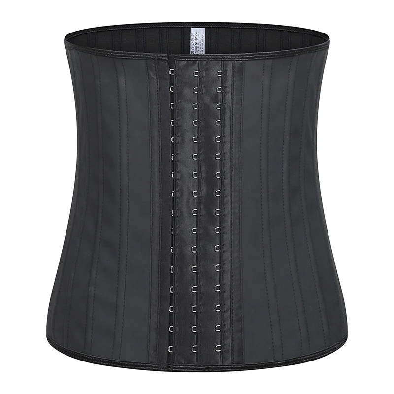 

3015 Women latex corset wholesale 25 steel bone latex waist trainer, Black, beige