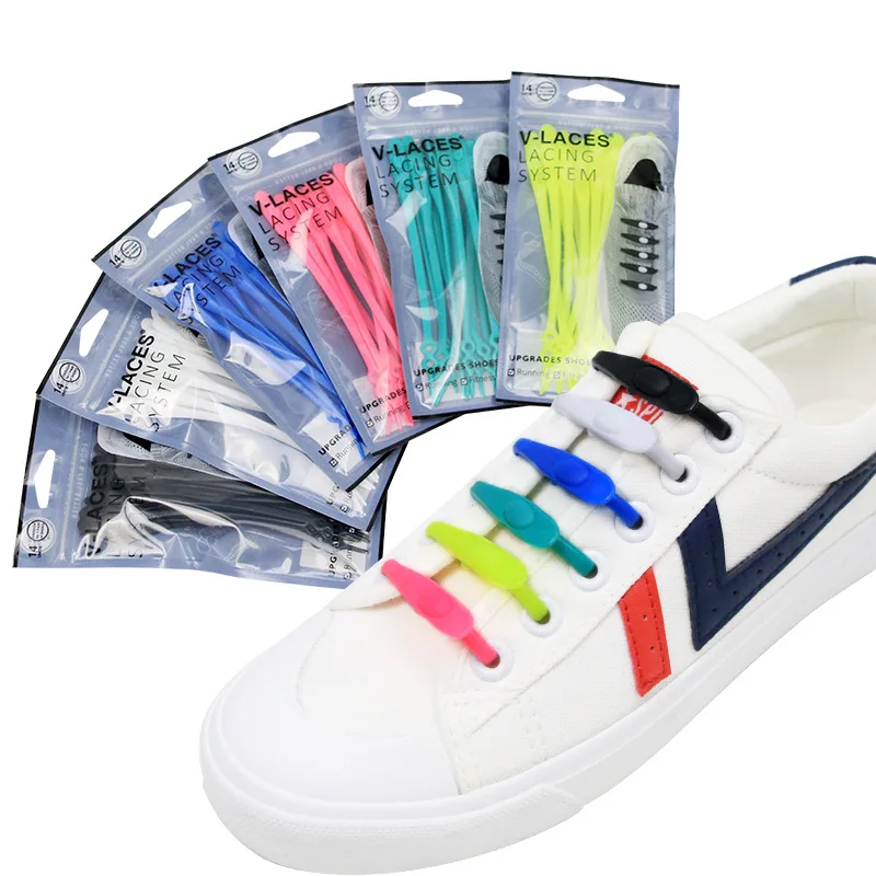 

14 pcs child adult elastic no tie shoelaces silicone shoelaces lazy shoelaces