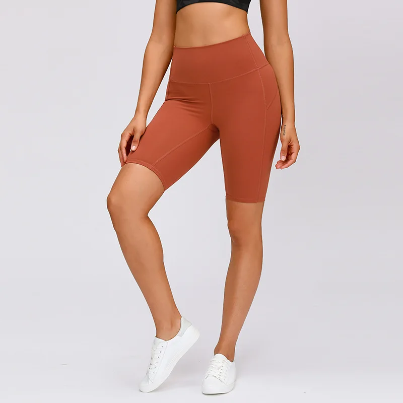 

Good Quality Quick Dry Plus Size Biker Shorts Women Waisted Outfits Double Side Buffed Shorts Leggings, Stock color or custom color