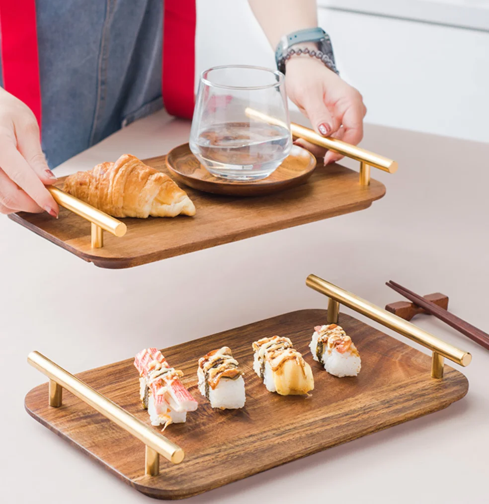 

High-quality Source manufacturers acacia straight wooden tray sushi steak bread dessert hotel plate wooden tray