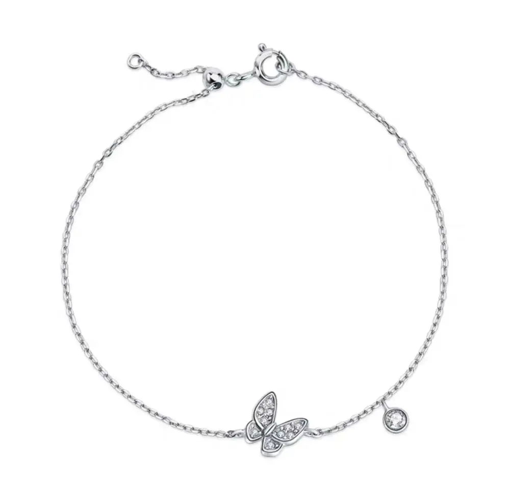 

Eico New fashion And Luxury Mini Bowknot Charm Women Silver coloured Zircon Bracelets