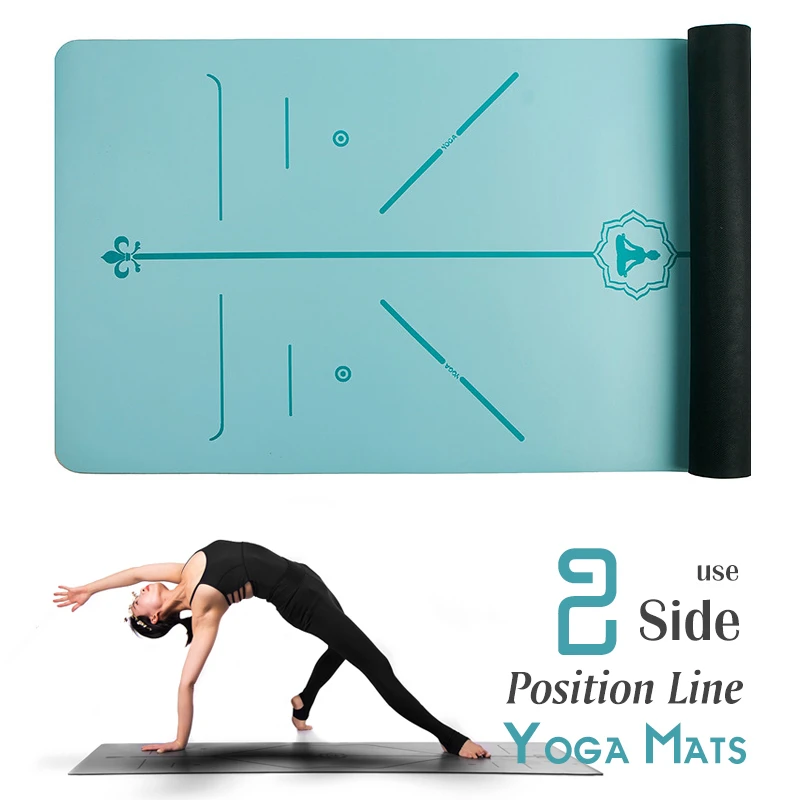 

Double Sided Yoga 183X60 CM Position Line Pilates Gym Non Slip Fitness Mat For Beginner Environmental Gymnastics Mats