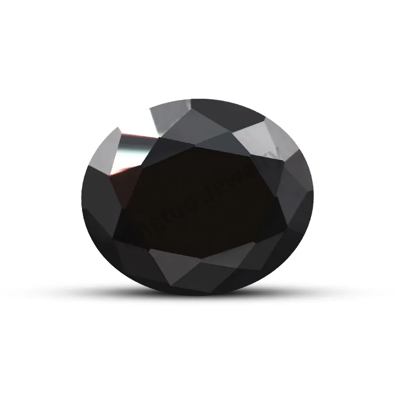 

Oval Cubic Zirconia Stones Black Color Withstand Heat Machine Cut Gems