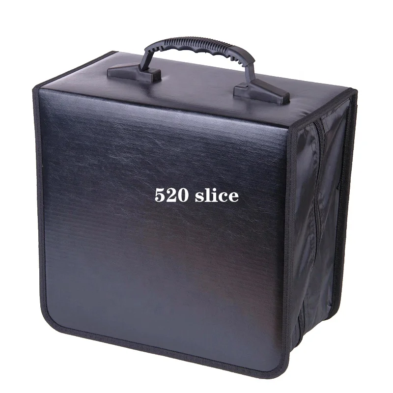 

PU leather black zipper portable large capacity dvd box CD bag 520