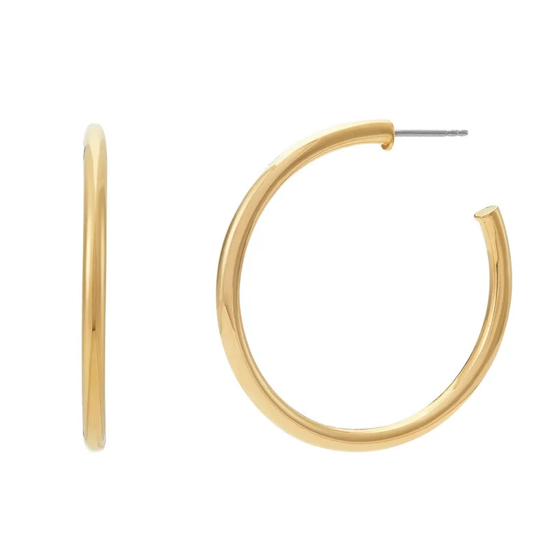 

14K Gold Open Hoop Earrings For Women Wedding Hollow Circle Post Earrings Shenzhen Jewelry, Golden