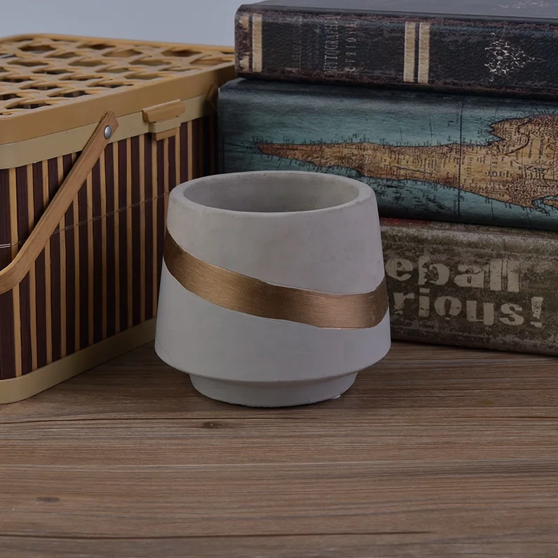 400ml Grey cement candle vessel handmade painting candle jar party decoration