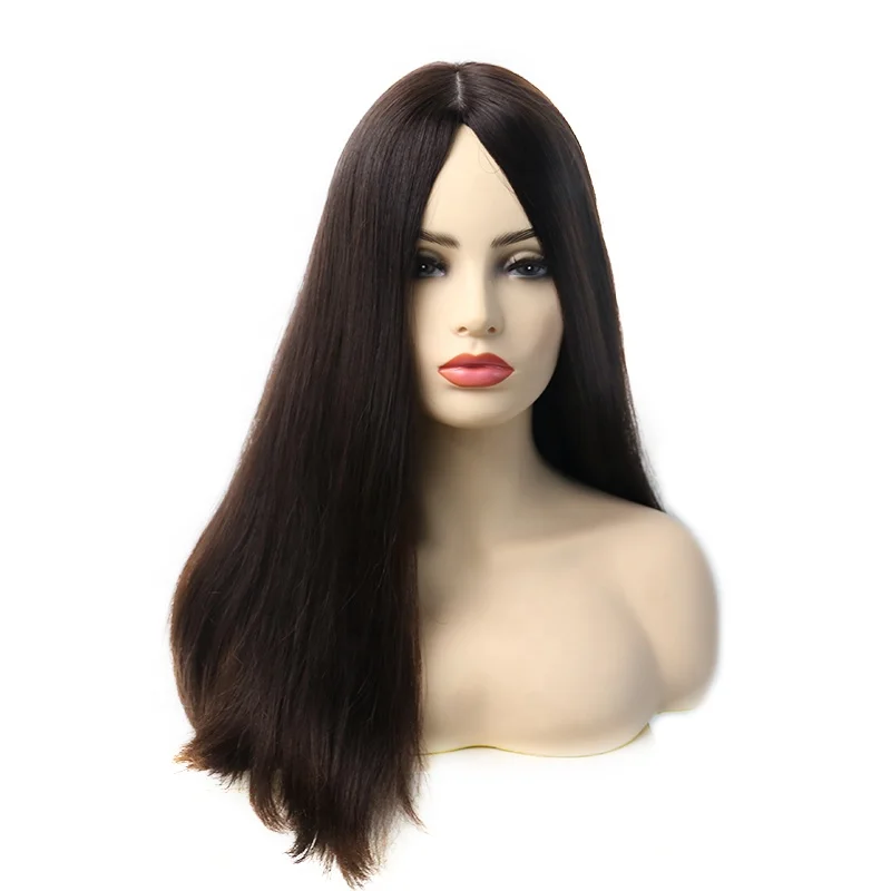 

100% European Virgin Unprocessed Human Hair 4x4 Silk Top Full Handtied Jewish Wig Swiss Lace Remy Hair Silky Straight Wave Long