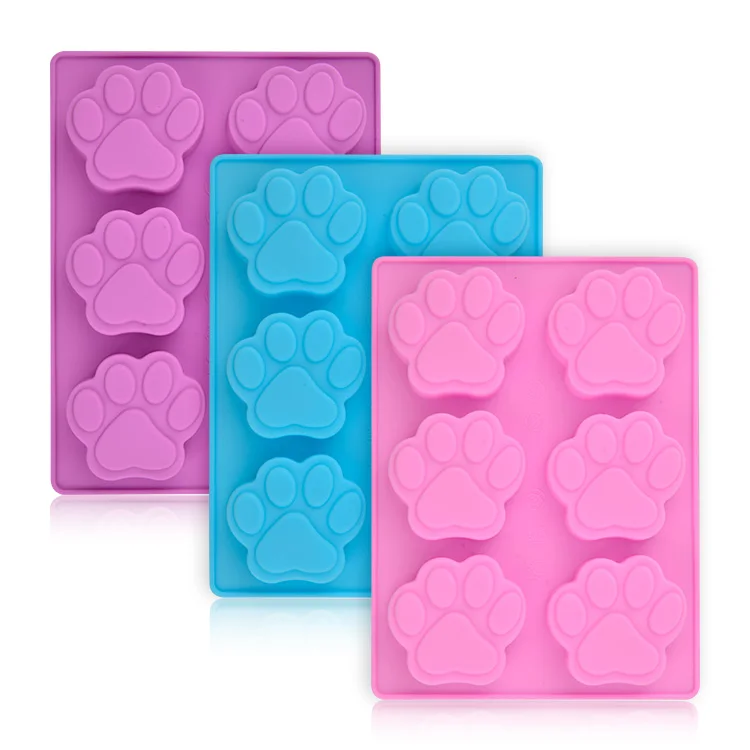 

100% food grade BPA free Dog Paw and Bone Silicone Baking Tray Molds