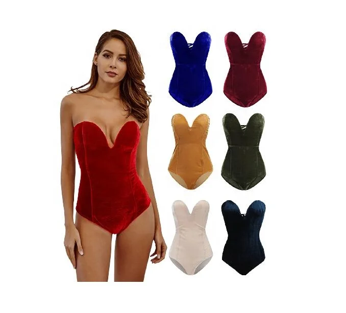 

F22071A 2021 Hot Sale Women's Sexy Lingerie Sleeveless Backless Sexy Underwear Velvet Women Sexy Bodysuit, Black, burgundy, army green, beige, gold, bright red, navy blue