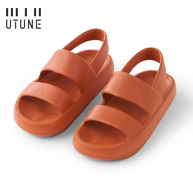

UTUNE 2021 Custom Two Strap Sandals Unisex Summer Sandals Men Flat Slide Shoes Women Slip On Eva Outdoor Beach Ladies Slippers, Multi color