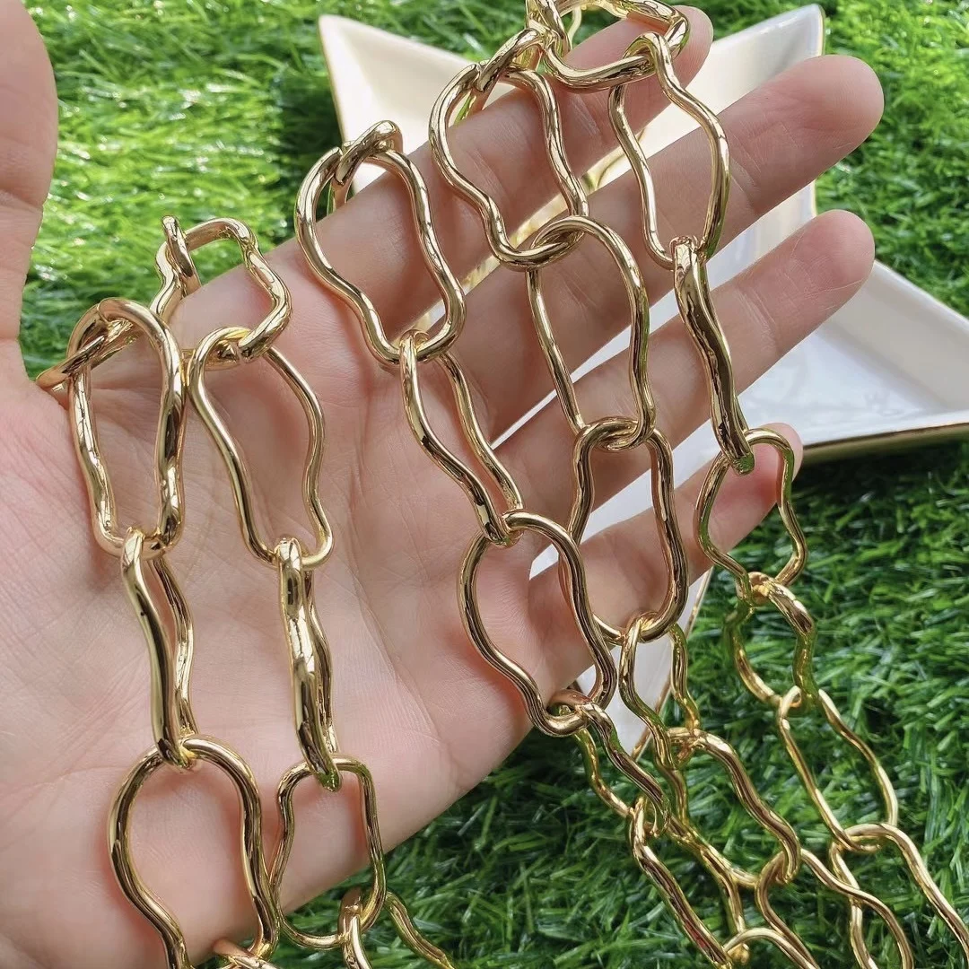 

LS-B2045 Fashion 24k gold plating chain jewelry accessory high quality irregular chain for necklace bracelet diy