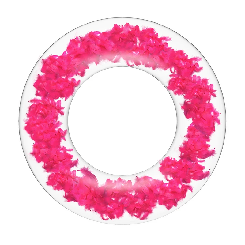 

2021 New Design Feather Inflatable children adult Swim Ring Tube Float for Swimming Pool Party Decorations, Pink / blue / white or customized