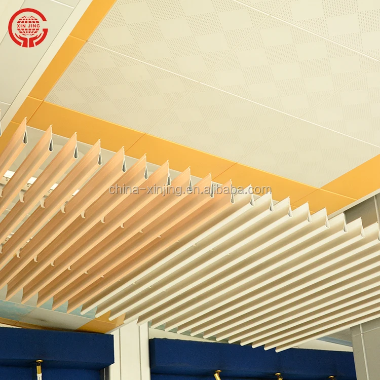Patented Product Wood Color Metal Strip False Ceiling Water Drop