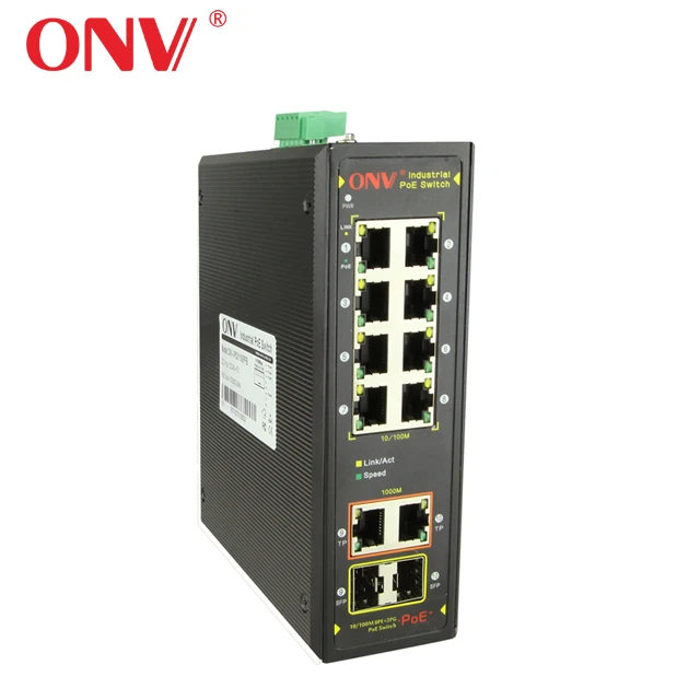 

Industrial POE switch 8 Port Redundant DC 48-57v Non-managed ethernet switch with ethernet converter (ONV-IPS31108PFB)