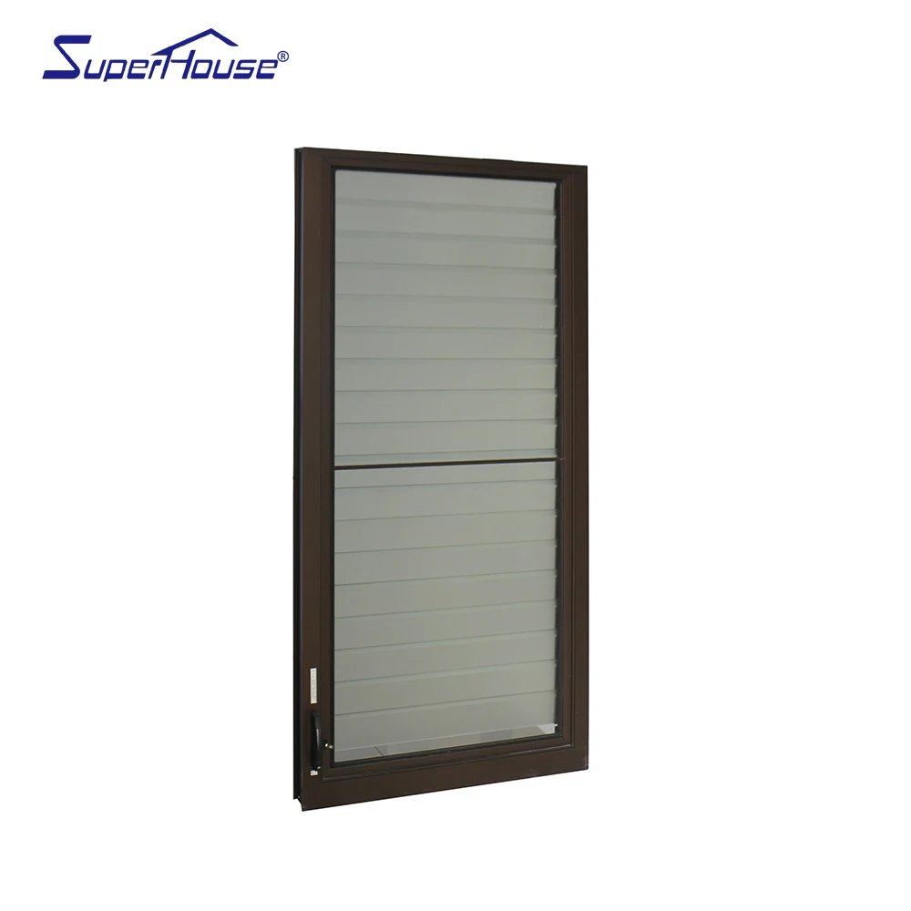 Cheap price louver windows aluminum windows grown color with flynet