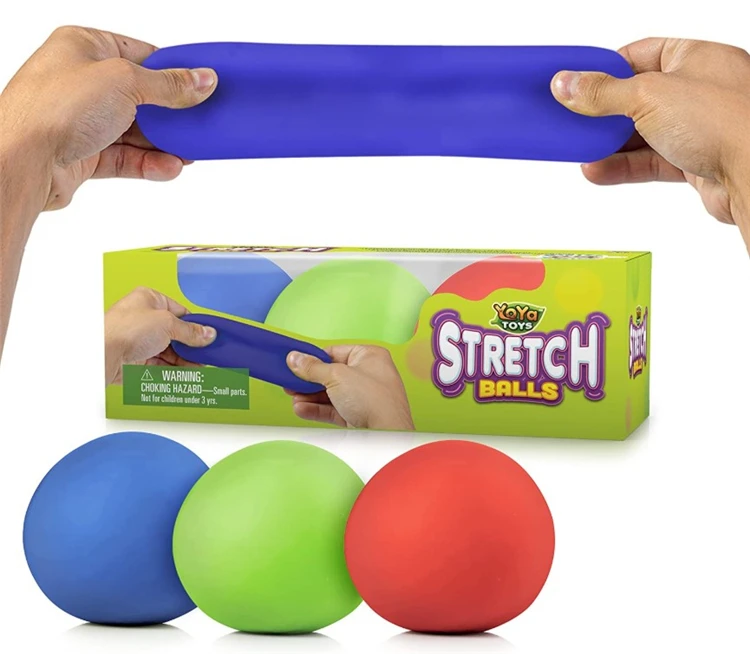 

2021 Super Stretch Silicone Kids Sensory Ball Soft Therapy Fidgit Sensory Ball Support Custom Packaging Box