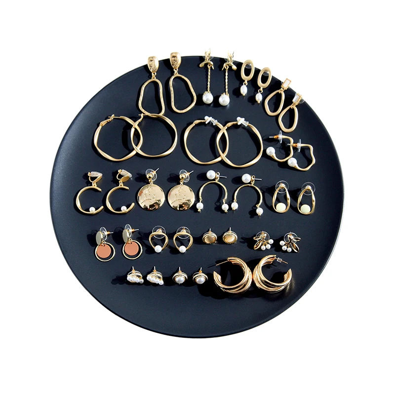 

Mix Designs Year Matte Gold Plated Classic Minimalist Stud Earrings