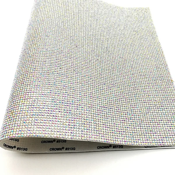 

24*40 cm 2mm 2.3mm sticker Clear Crystal glass Adhesive Rhinestone strass mesh Sheet