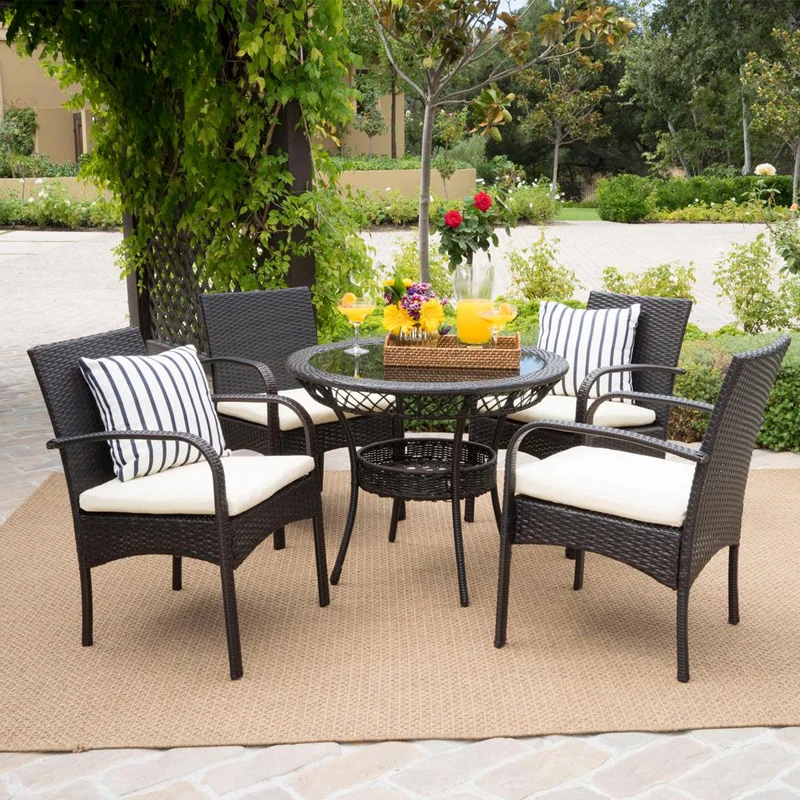 

outdoor restaurant table set waterproof patio office table and chair for adults, Customized