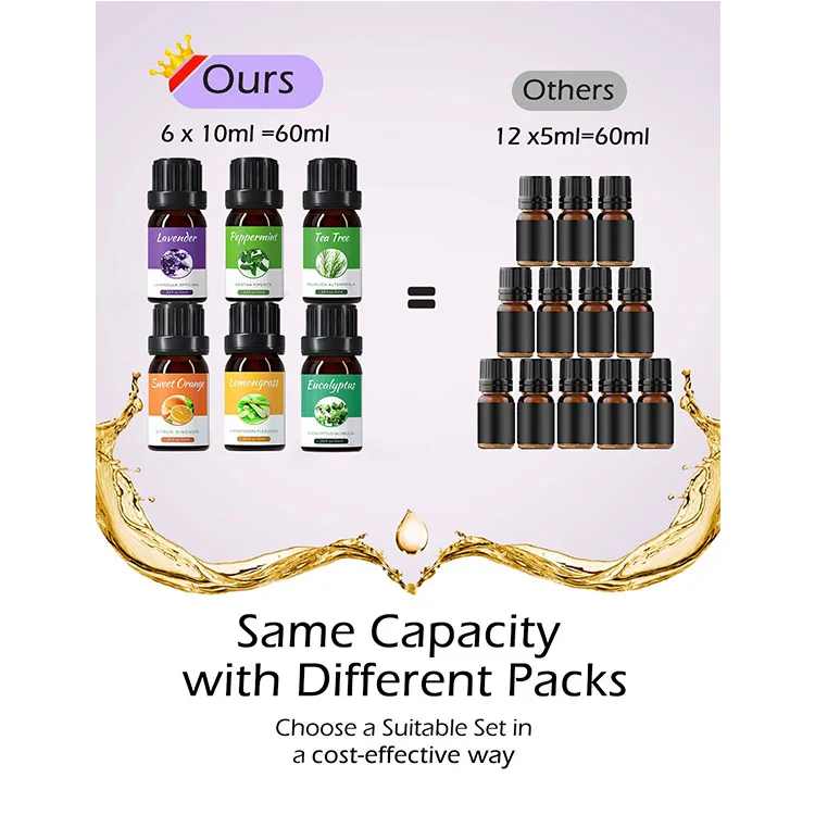 
Factory Supply 100% Pure Massage Body Tea Tree Lavender Aromatherapy Gift Set Oil Rose Essential Oil Kit 