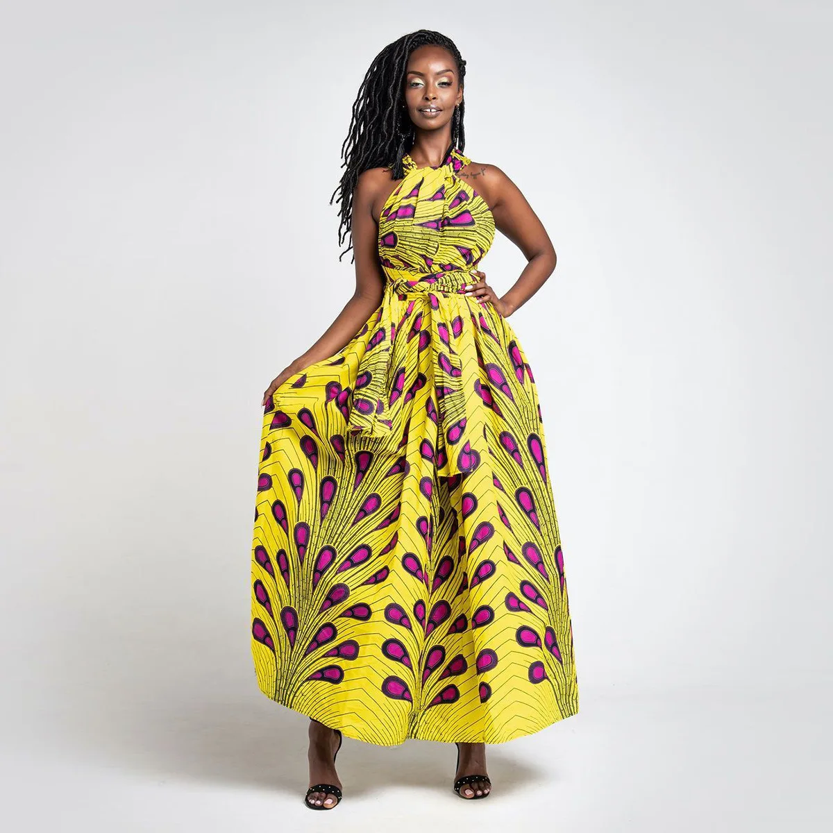 2021 Latest New Fashion Traditional In Kenya Maxi Evening Dress Girls Fashion Kitenge Dress