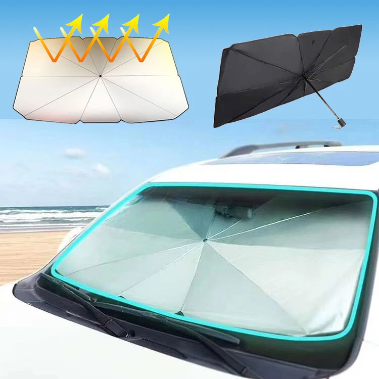 

Summer Promotion Foldable Sun Shade Folding Block Heat UV block Car Umbrella manufacturer wholesaler exporter distributor