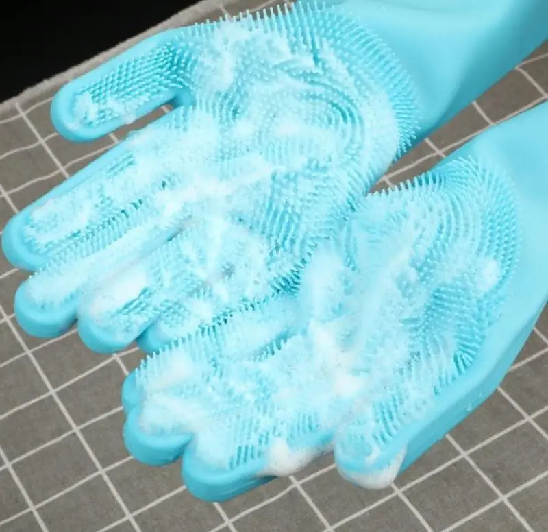 

High Quality Silicone Dish Washing Gloves With Brush Scrubber Manufacturer