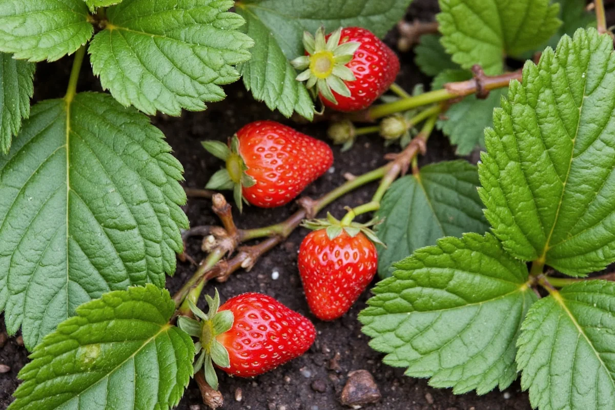how far apart strawberry plants
