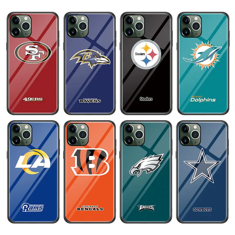 

Hot Sale 32 Team Football Nfl Glass Phone Case All-package Protection For Iphone 11 Back Cover