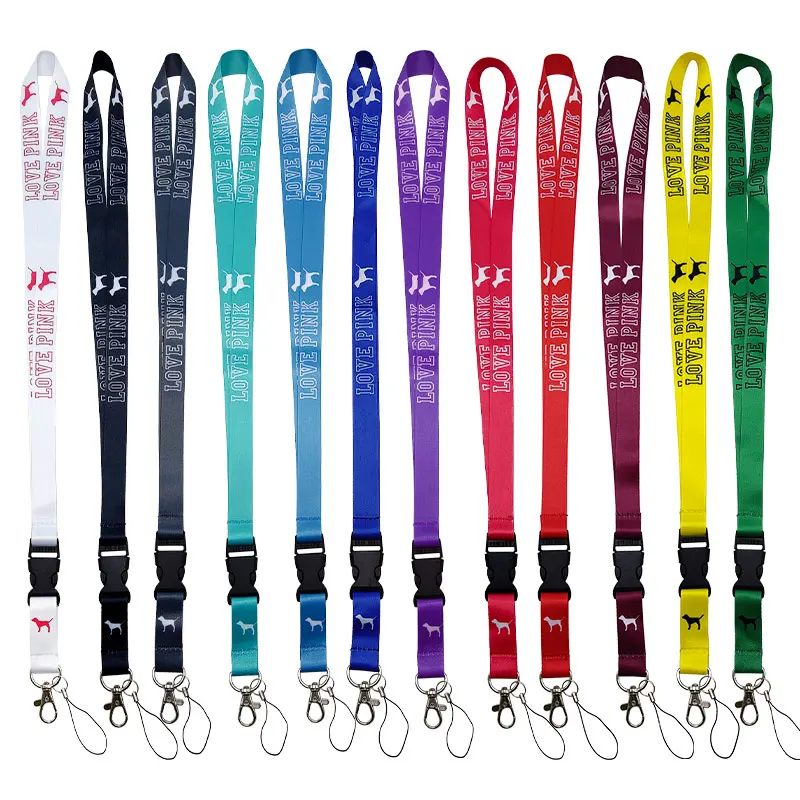 

High quality lanyards with logo love custom pink keychain pink keychain lanyard