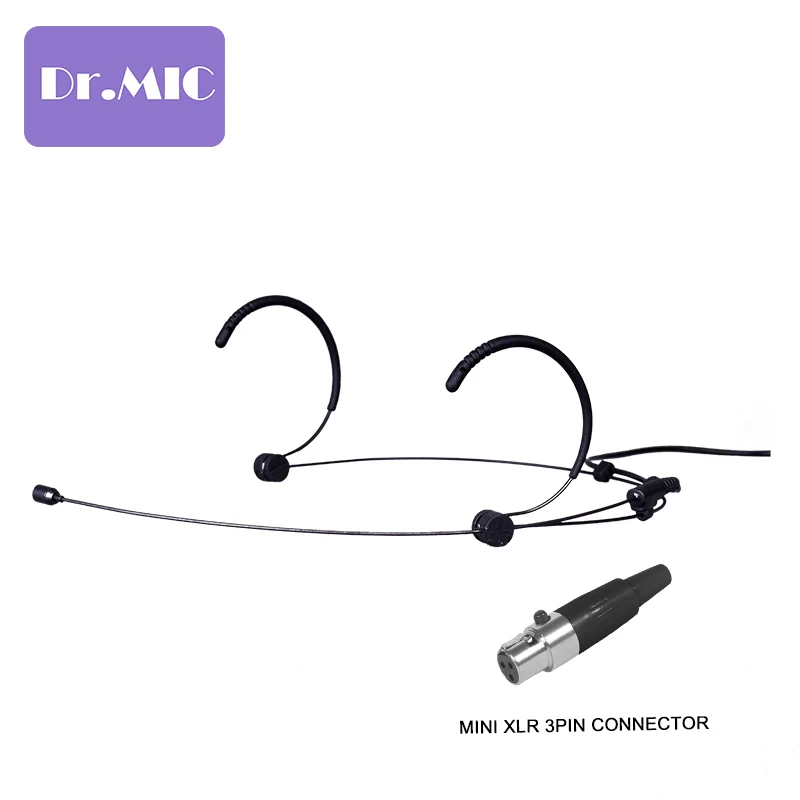 

Professional Mini Headset Microphone Condenser 3PIN Headworn Wired Mic