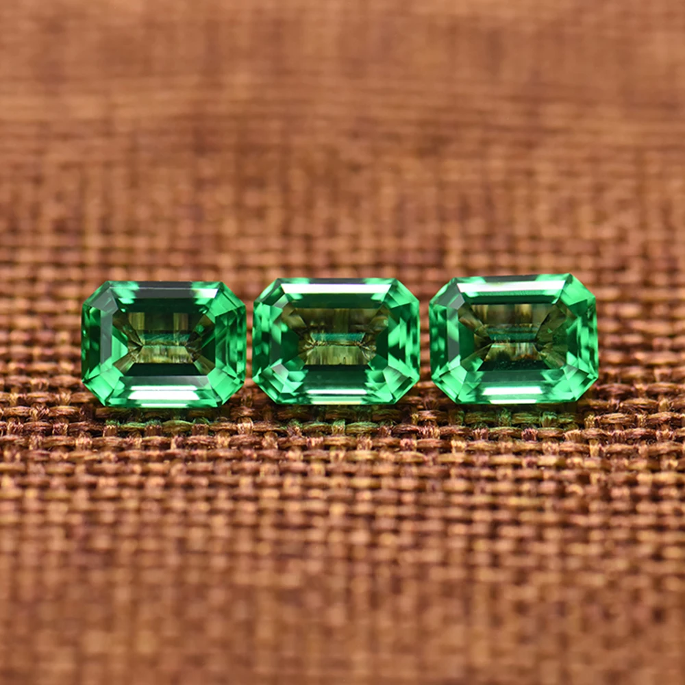 

Lab grown emerald Colombian synthetic emerald stone wholesale loose gemstone with GRC certificate
